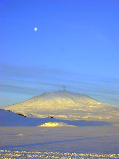 Moon over Mt. Erebus