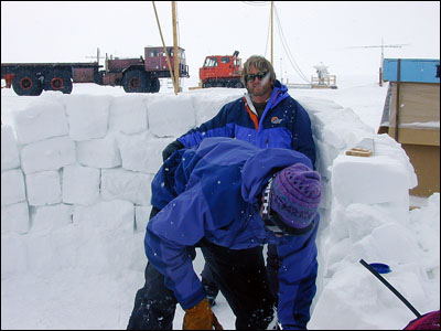 Building a snow wall