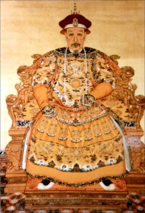 A portrait of Emperor Qianlong (reigned 1736-1796) of the Qing dynasty