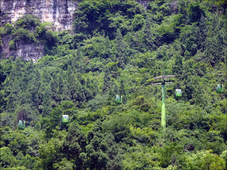 Cable Cars at Tribe of the Three Gorges Brookside Village